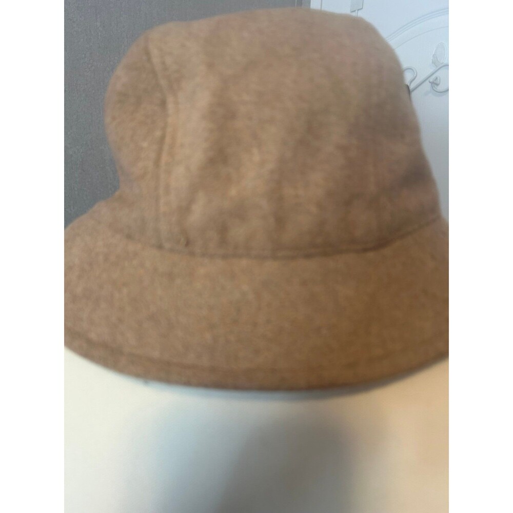 Lands' End Women's CashTouch Cloche Winter Hat in a golden oak brown color.
